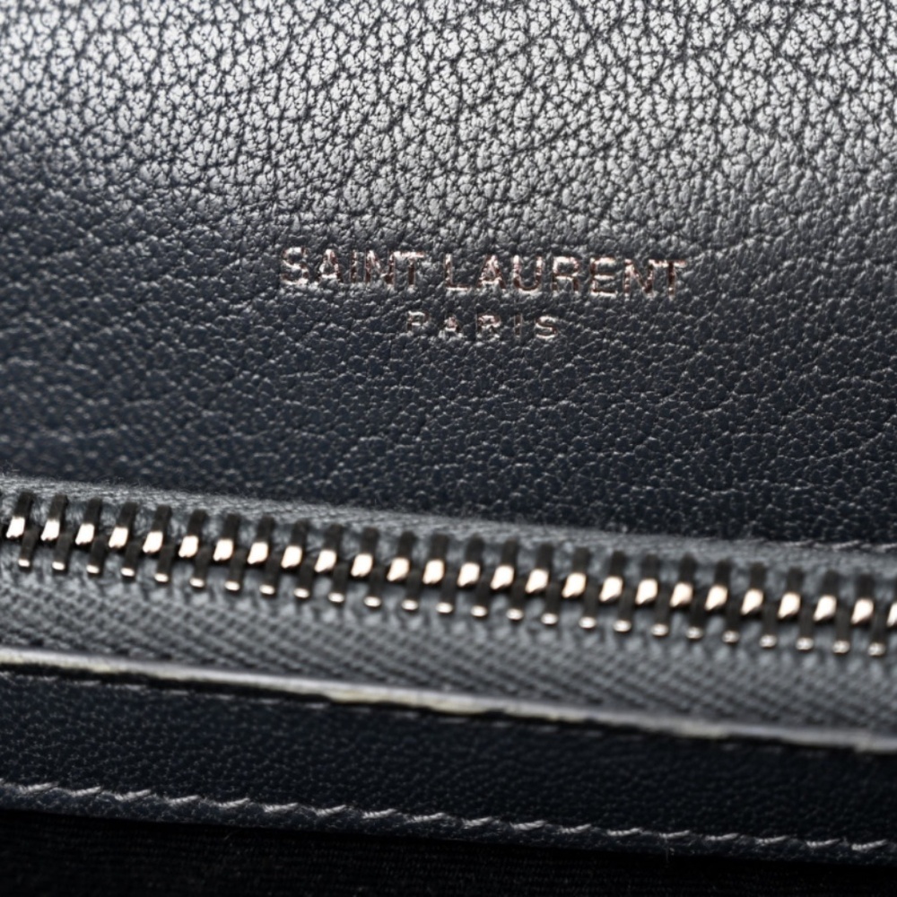 YSL Sheepskin Matelasse Chevron Monogram Medium College Bag - Picture 4 of 12